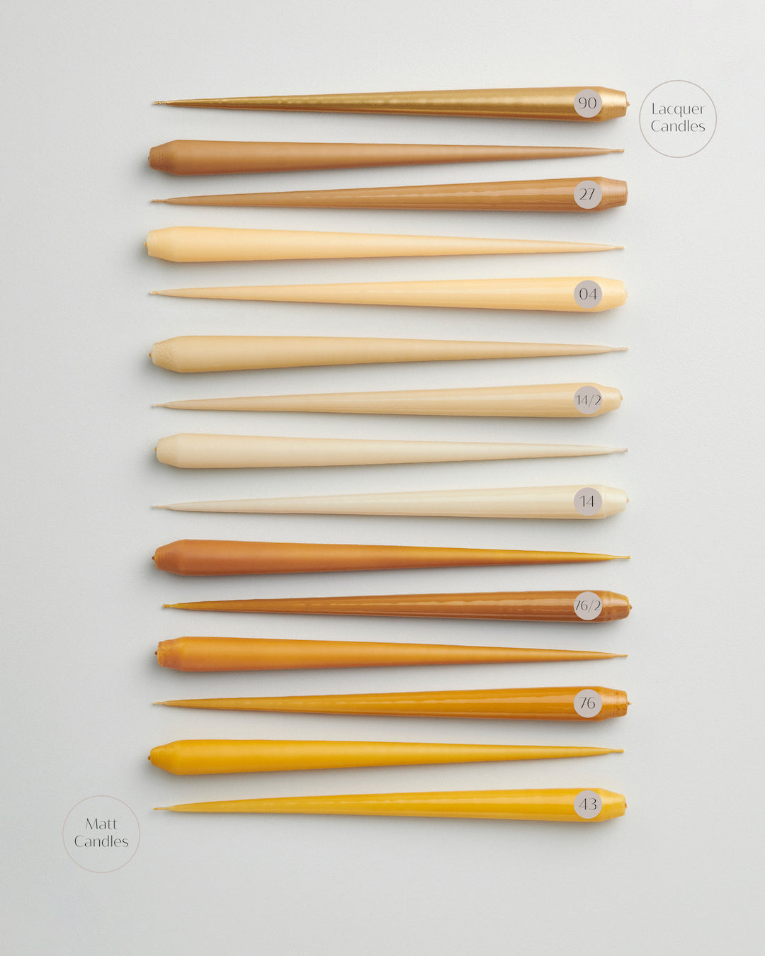 Ester & Erik - Kaars 42 cm - GOLD metallic