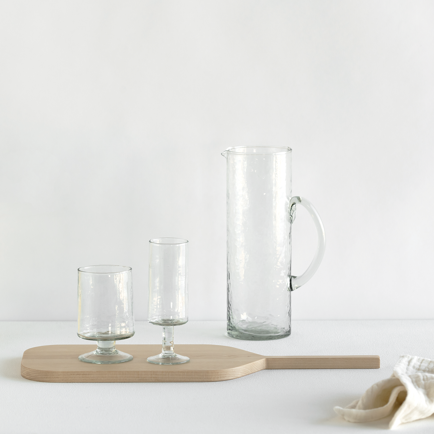 Champagneglas - Hammered transparant